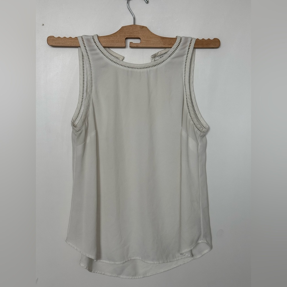 J. Crew - Women's Button-Back Shell Tank Top - Size 8 - Elegant White